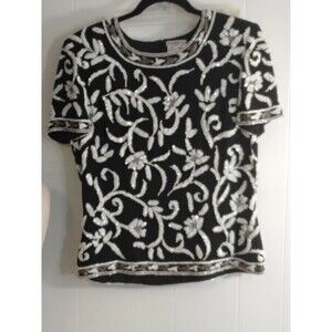 Zola Evening Silk Beaded Top Size 8